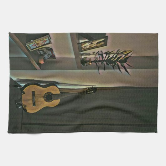 Cooles Gitarrengeschenk Geschirrtuch (Horizontal)