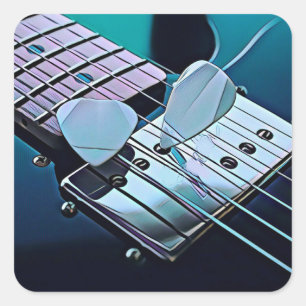 Cooles Gitarrengeschenk Quadratischer Aufkleber