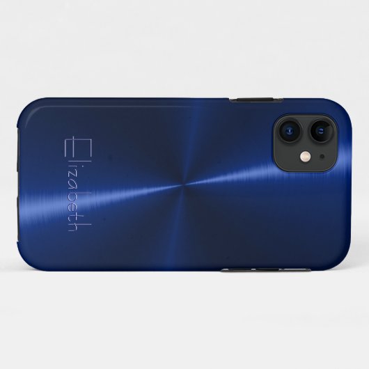 Cooles glänzendes Radialstahlmetall Case-Mate iPhone Hülle (Rückseite (Horizontal))