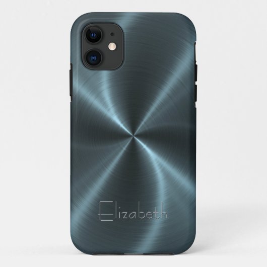 Cooles glänzendes Radialstahlmetall Case-Mate iPhone Hülle (Rückseite)