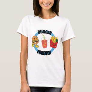 Cooles Glück Niedlich Burger Forever Friends T-Shirt
