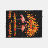 Cooles Glück Thanksgiving Fall Flamingo Lover Fleecedecke (Vorderseite (Horizontal))