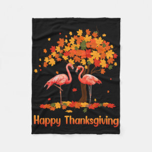 Cooles Glück Thanksgiving Fall Flamingo Lover Fleecedecke