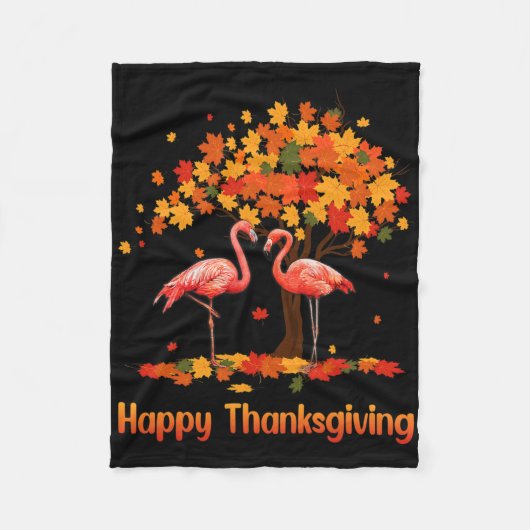 Cooles Glück Thanksgiving Fall Flamingo Lover Fleecedecke (Vorderseite)