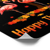 Cooles Glück Thanksgiving Fall Flamingo Lover Poster (Ecke)