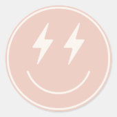 Cooles glückliches Gesicht eines Mädchens Runder Aufkleber (Vorderseite)