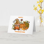 **COOLES GNOME SAGT GLÜCKLICH DANKSGIVING** KARTE (Gelbe Blume)