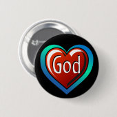 Cooles GOD Herz Button (Vorne & Hinten)
