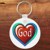 Cooles GOD Herz Schlüsselanhänger (Vorderseite)