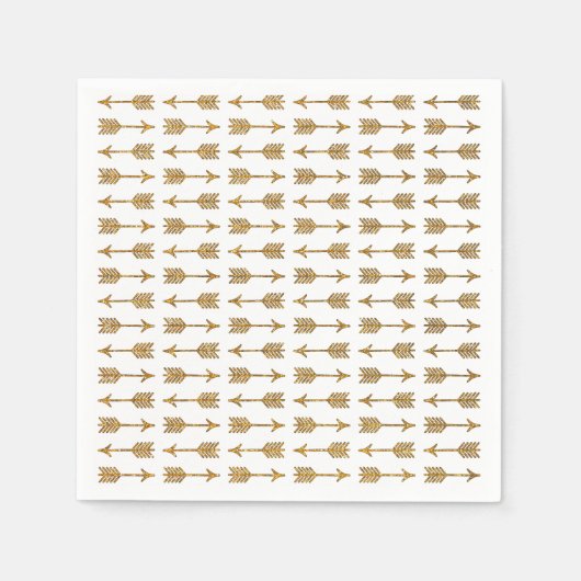 Cooles Gold Brown Arrows Glitzer Foto Print Serviette (Vorderseite)