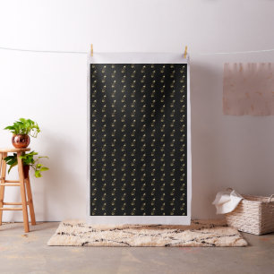 Cooles Gold Cello Musical Fan Muster Fabric Stoff
