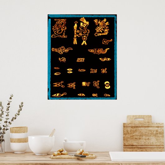Cooles Gold Mayan Design Poster (Küche)