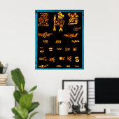 Cooles Gold Mayan Design Poster (Heimbüro)
