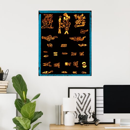 Cooles Gold Mayan Design Poster (Heimbüro)