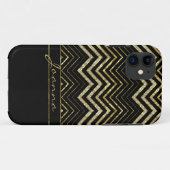 Cooles Gold- und Diamantenmuster Zickzack Case-Mate iPhone Hülle (Rückseite (Horizontal))