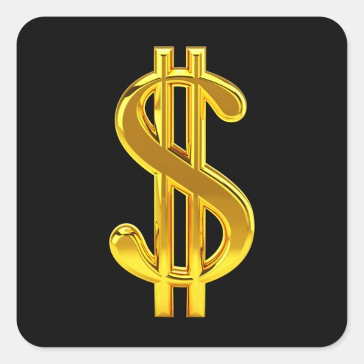 Cooles Golddollar-Spielen Quadratischer Aufkleber (Vorderseite)