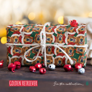 Cooles Golden Retriever-Gesicht Weihnachtsmuster Geschenkpapier