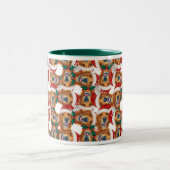 Cooles Golden Retriever Weihnachtsmuster Zweifarbige Tasse (Mittel)