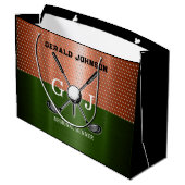 Cooles Golf Monogram Design Große Geschenktüte (Rückseite Schrägansicht)