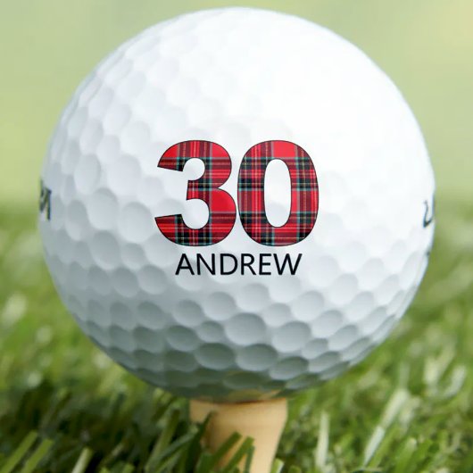 Cooles Golfer-Geschenk 30. Geburtstag kariertes De Golfball