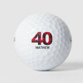 Cooles Golfer-Geschenk 40. Geburtstag rotes Karode Golfball (Vorderseite)