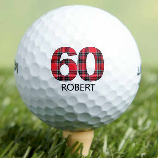 Cooles Golfer-Geschenk 60. Geburtstag kariertes De Golfball