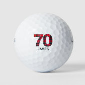 Cooles Golfer-Geschenk 70. Geburtstag kariertes De Golfball (Vorderseite)