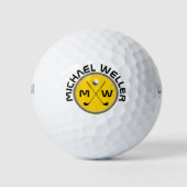 cooles golfer Logo auf gelb Golfball (Vorderseite)