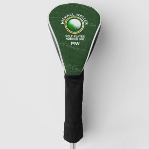 cooles Golfspieler-Logo auf grün Golf Headcover