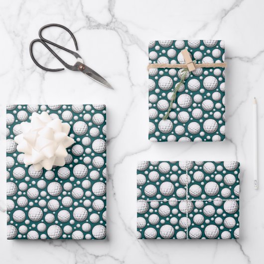cooles Golfsportmodell gekachelt Geschenkpapier Set (Vorderseite)