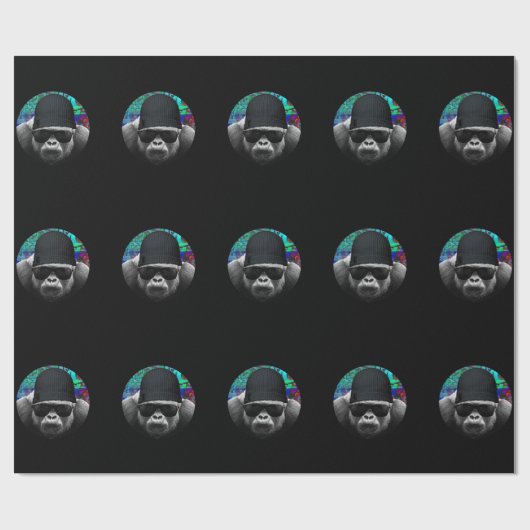 Cooles Gorilla Wrapping Paper Geschenkpapier (Flach)