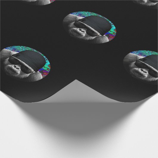 Cooles Gorilla Wrapping Paper Geschenkpapier (Ecke)