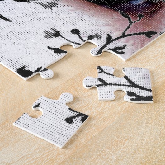 Cooles gotisches Girly mit Blumenauge der Katze Puzzle (Seite)