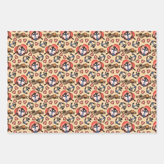 cooles gotisches Hochzeitsmuster Geschenkpapier Set (Vorderseite 3)