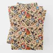 cooles gotisches Hochzeitsmuster Geschenkpapier Set (Beispiel)