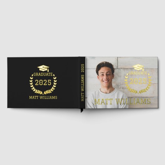 Cooles Graduate Foto Keepake Graduation Party Foil Gästebuch (Voll)