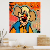 Cooles Graffiti Clown Zuhause Office-Dekorationpos Poster (Küche)