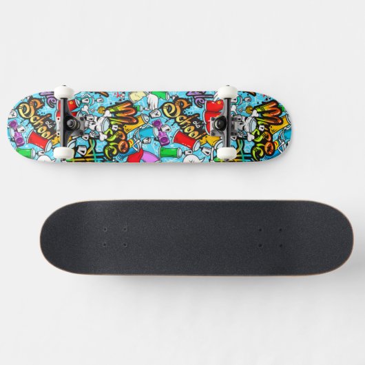 cooles Graffiti-Kunstmuster Skateboard (Horizontal)