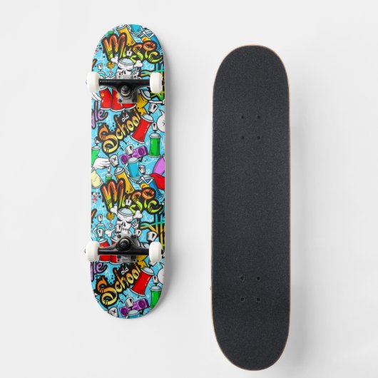 cooles Graffiti-Kunstmuster Skateboard (Vorderseite)