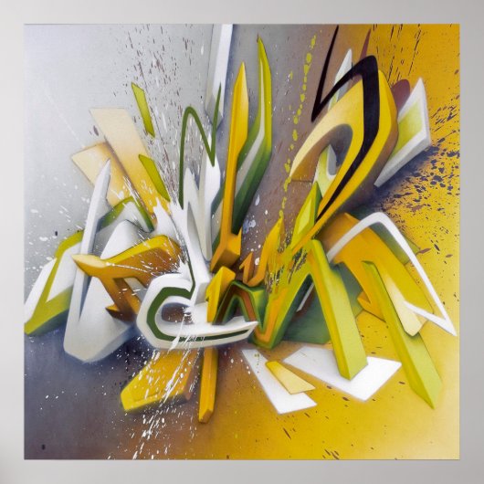 Cooles Graffiti Wortart Wohngestaltung Poster (Vorne)