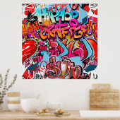 Cooles Graffiti Wortart Wohngestaltung Poster (Küche)