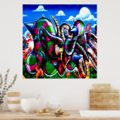 Cooles Graffiti Wortart Wohngestaltung Poster (Küche)