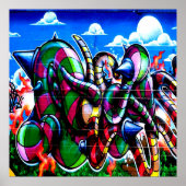 Cooles Graffiti Wortart Wohngestaltung Poster (Vorne)