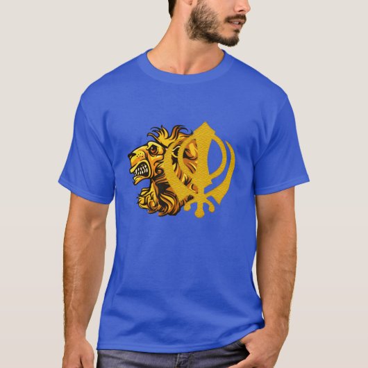 cooles Grafikdesign wie Khanda-Löwe-Design T-Shirt (Vorderseite)