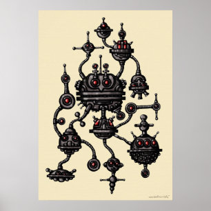 Cooles Grafikkunstposter für Robotik Poster