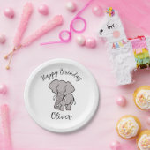 Cooles grafisches ELEPHANT - Happy Birthday - Part Pappteller (Party)