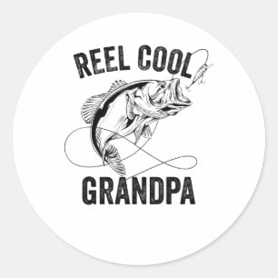 Cooles Grandpa Retro Väter Tag Fischen Geschenk Runder Aufkleber