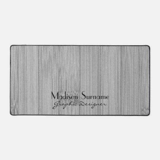 Cooles graues Bambusholz Drucken Ihr Name Beruf Schreibtischunterlage (Vorderseite)