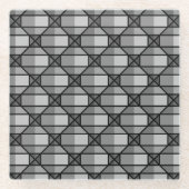 Cooles graues, schattiertes 3-dimensionales Muster Glasuntersetzer (Vorderseite)
