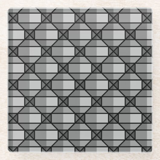 Cooles graues, schattiertes 3-dimensionales Muster Glasuntersetzer (Vorderseite)